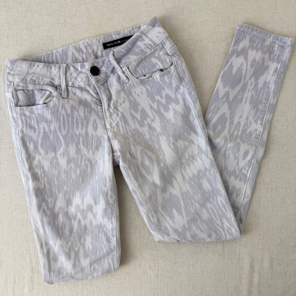 Black Orchid Julien Jarmoune Skinny Jeans 25  Ikat Abstract